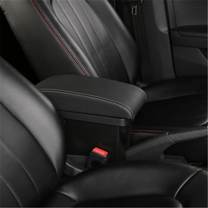 Til peugeot dobbeltlags pu læder usb til biltilbehør armlænsboks central opbevaringsboks samlet armlænsboks  b29