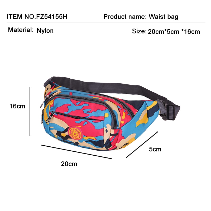 unisex Reise Frauen Taille Tasche Hüfte Tasche Tarnung Freizeit fanny Pack Wandern Banane miserabel Gürtel Taschen Große Kapazität Bauch Taille Packungen