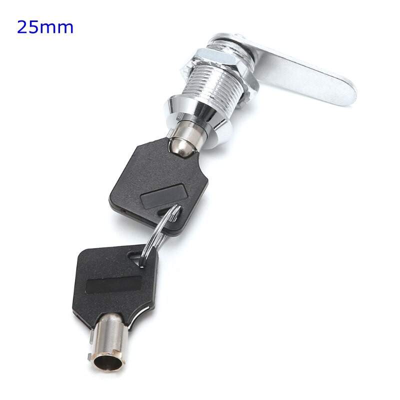 Drawer Tubular Cam Lock For Door Mailbox Cabinet Cupboard w/2 Keys 16-30mm: 25mm