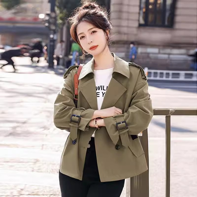Wind jacke Anzug Kragen Jacken Frauen verlieren Herbst Frühling koreanische weibliche Jacke Taschen Mantel Zweireiher Mantel sho