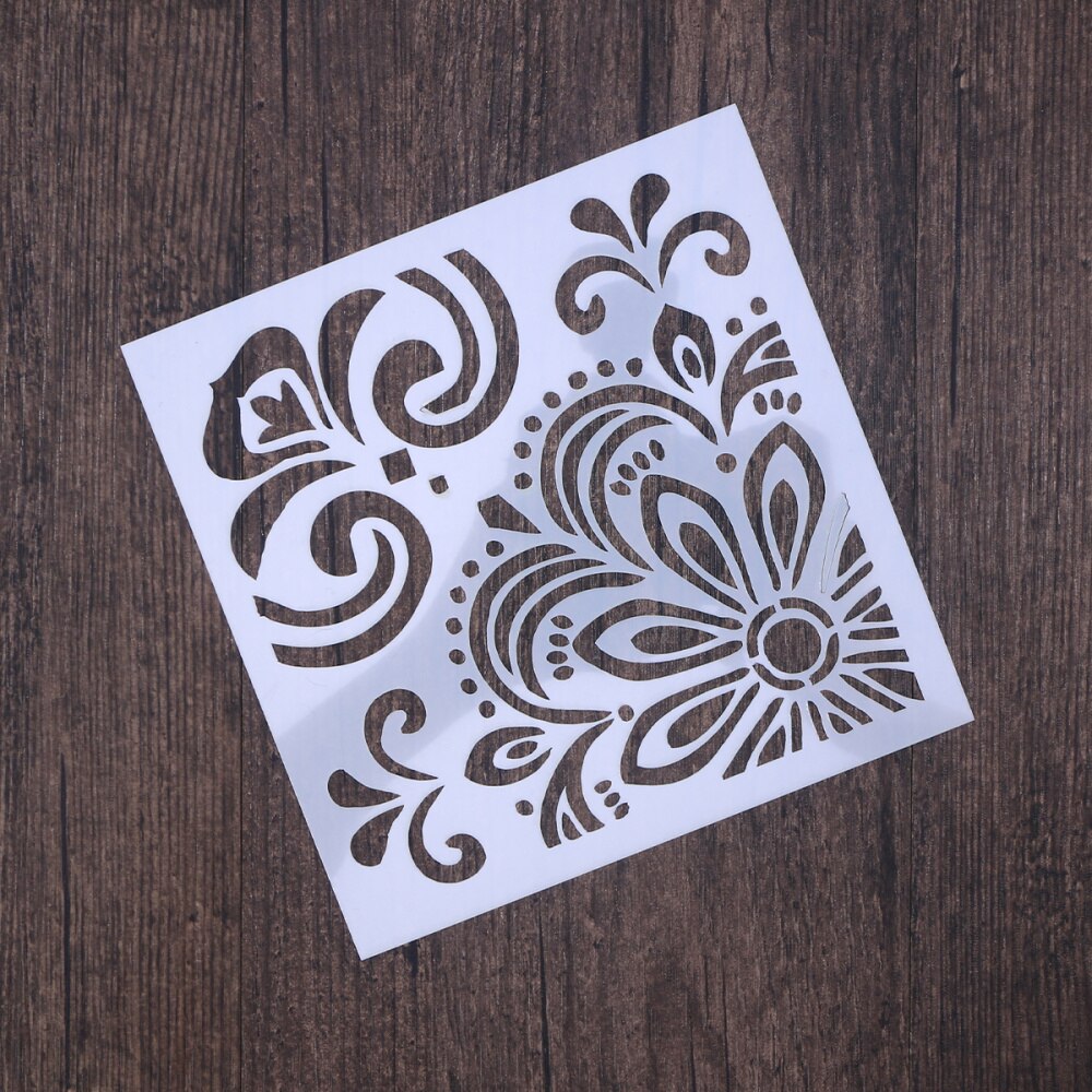 4 Sheets Stencils Set Cut Painting Stencil Floor Wall Tile Fabric Wood Stencils Drawing Templates Hallow Painting Stenci