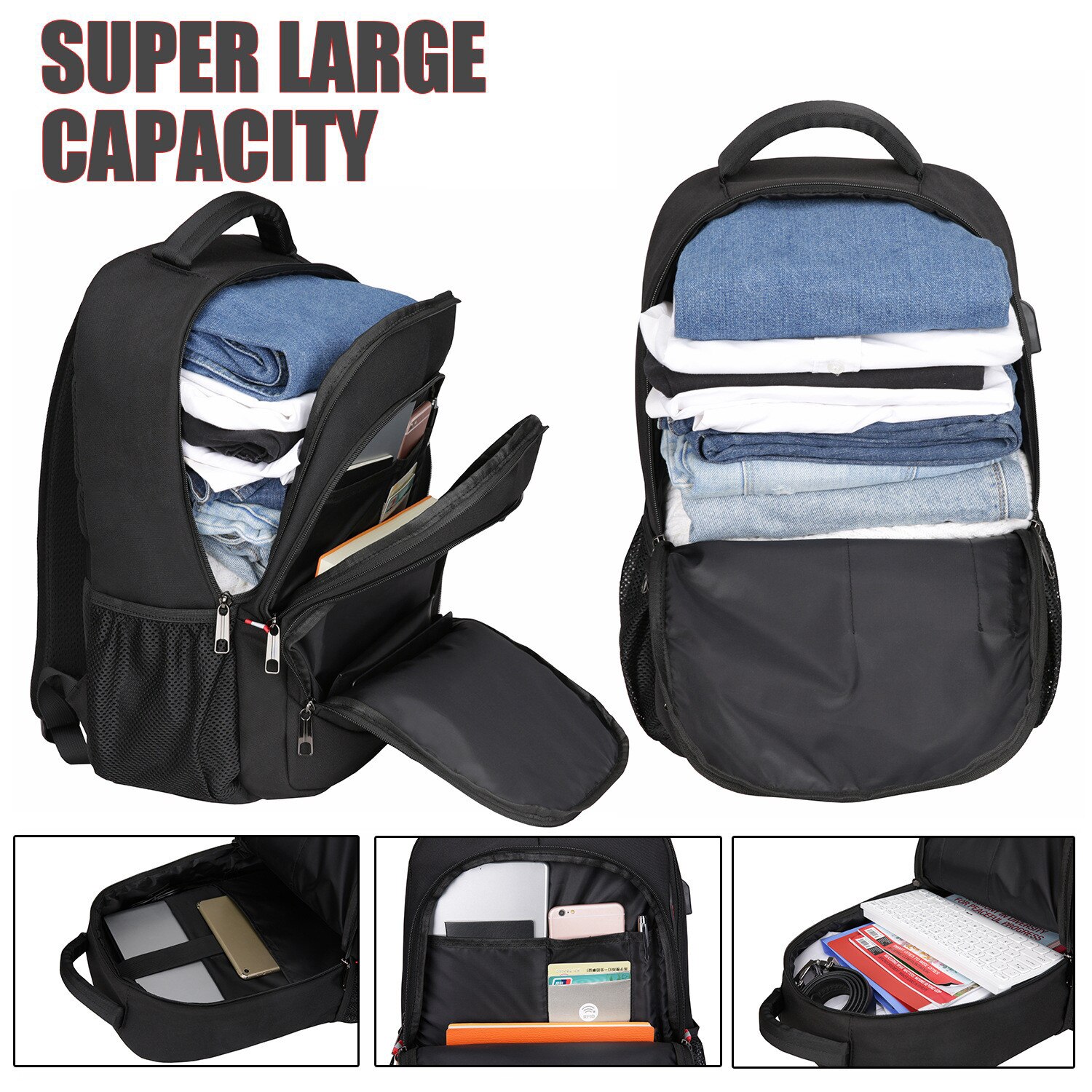 Herren-laptop-rucksäcke (15.6 zoll), diebstahlsicher, ideal für schule, reisen und rucksackreisen, wasserdicht, für laptops