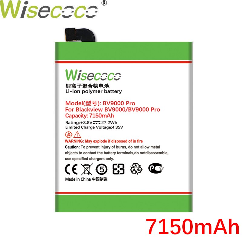 WISECOCO バッテリー Blackview BV6000 BV6800 BV7000 BV8000 BV9000 電話最新の生産高品質の新バッテリー + トラッキングコード