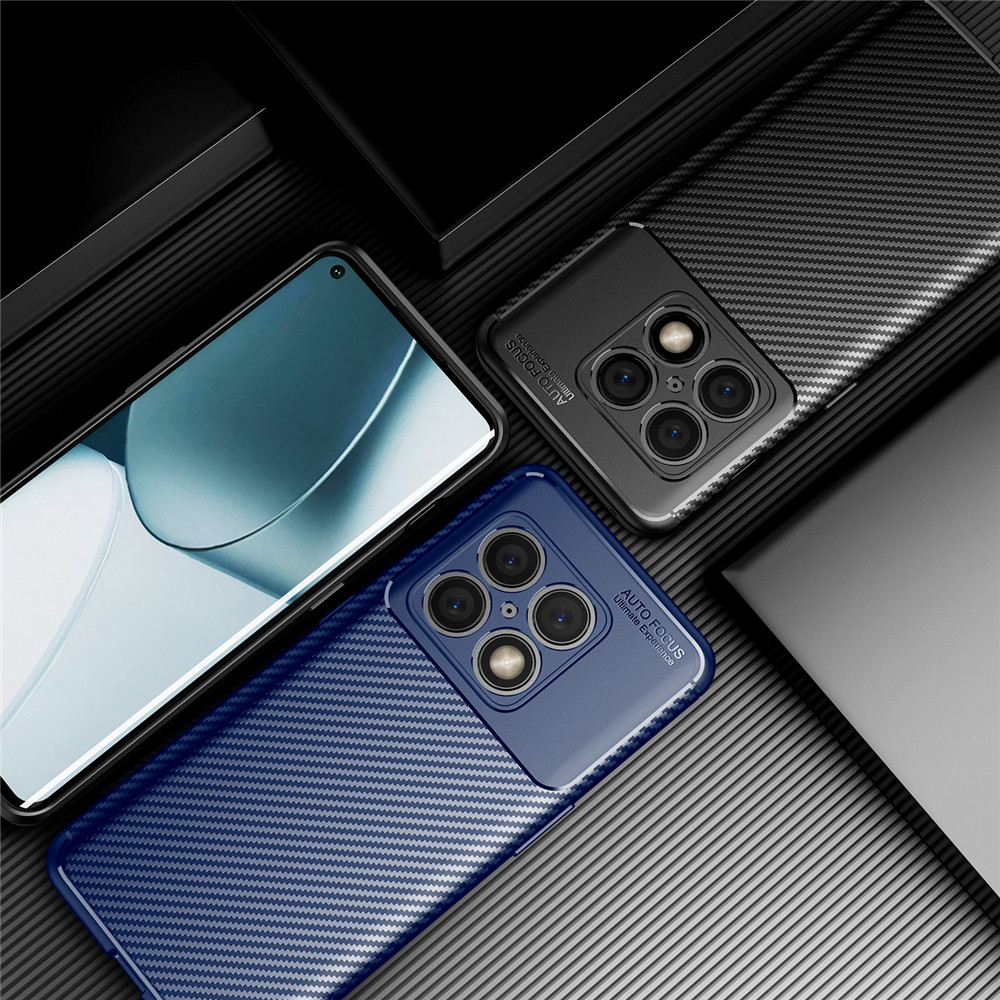 Voor Oneplus 10 Pro Case Carbon Fiber Bescherm Telefoon Cover Een Plus 10Pro Oneplus10 1 + 10 Pro 6.7 &quot;siliconen Bumper Shockproof Funda