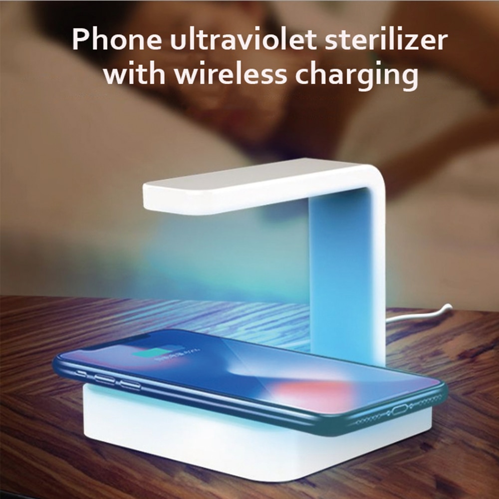 Mobile Phone UV Lamp Sterilizer Portable Smart Wireless Charging Cathode Ultraviolet Sterilization Disinfection