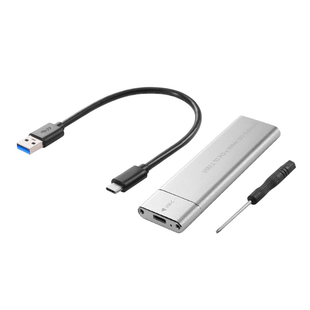 10 Gbps USB 3.1 Gen2 à M.2 NVME NGFF PCIe boîtier SSD NVME m-key à Type C boîtier adaptateur pour disque SSD NVMe m2: Sliver A to C cable