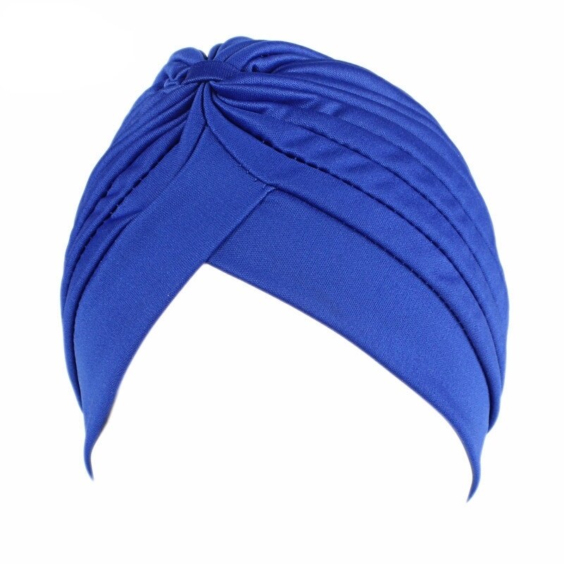 Vanlig fast hår lokk turban hode pakke inn bånd lue bandana hår lokk sove natt lokk hår styling tilbehør dame kvinner til: Kongeblå