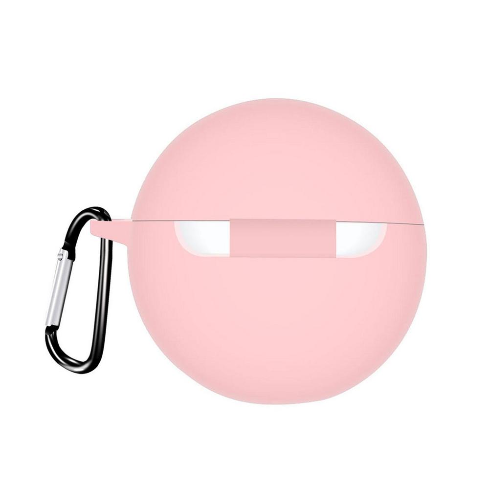 Soft Silicone Protective Case For Oppo Enco Free2 Wireless Earphone Cover Charging Box With Hook Washable Anti Dust Sleeve: Pink