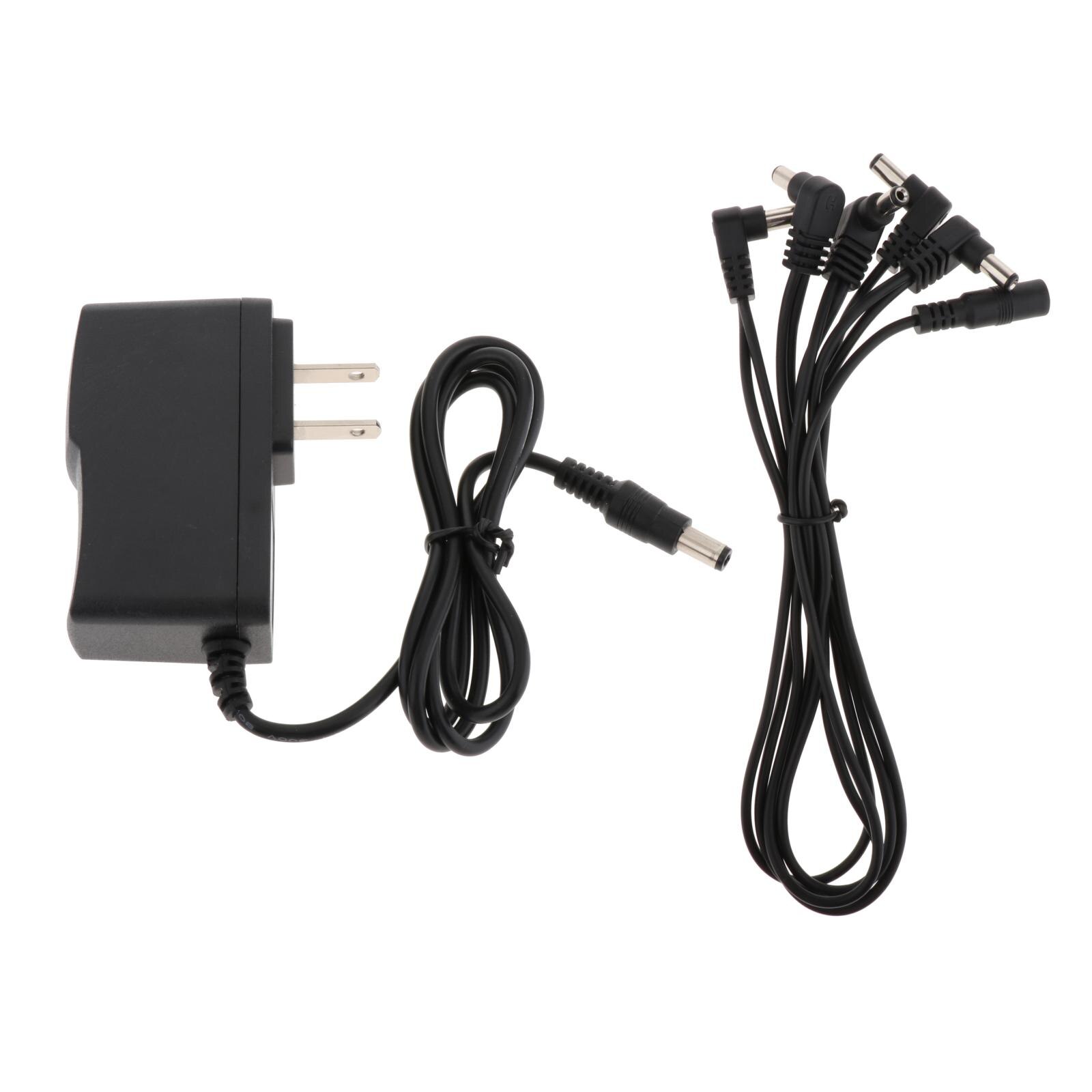 9V1A Ac Gitaren Effect Power Accessoire Supply Adapter Us Plug Met 1 Tot 5 Manier Kabel Cords Set