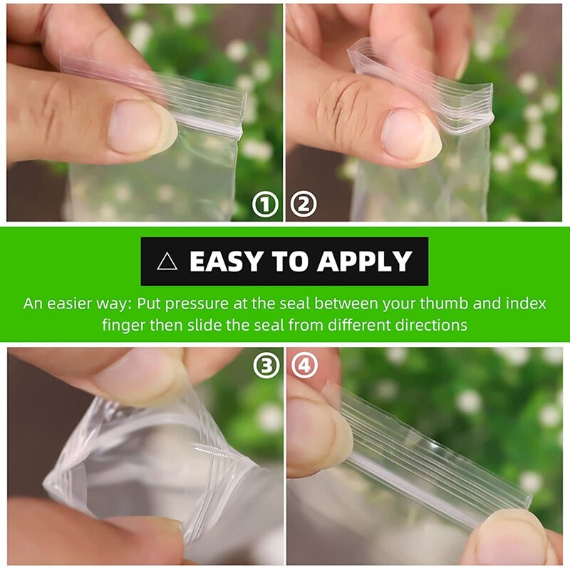 Small Plastic Bags, 1000 Count 5X7cm Transparent And Durable Small Zipper Closure Bag, Mini Zipper Closure Bags