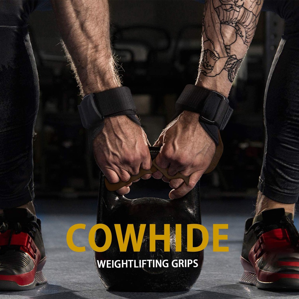 Gym Handschuhe Griffe Rindsleder Gewichtheben Workout Handschuhe Hand Palm Protector Gymnastik Hand Griffe Pull up, Kettlebells, Ausbildung