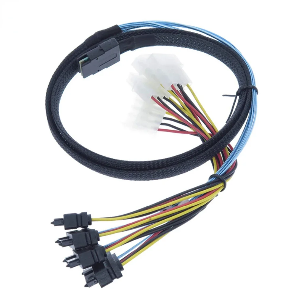 Mini SAS interno de 36 pines SFF 8087 a 4 SAS conector de alimentación de 29 pines Cable central unidad de datos de disco duro ssd Cable SFF8482: 1,8 m