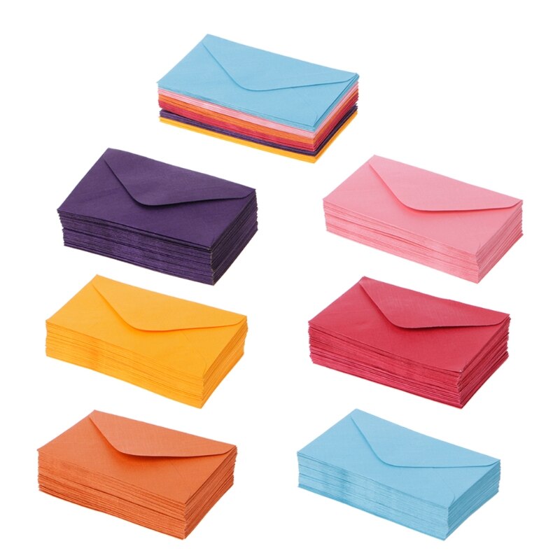 50 st färgglada retro tomma mini papper kuvert bröllopsfest inbjudan gratulationskort