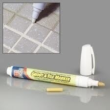 Caulking Grout and Grout-Aide Tile Marker Ceramic Tile Reface Repair Pen White Reversible Nib MU8669
