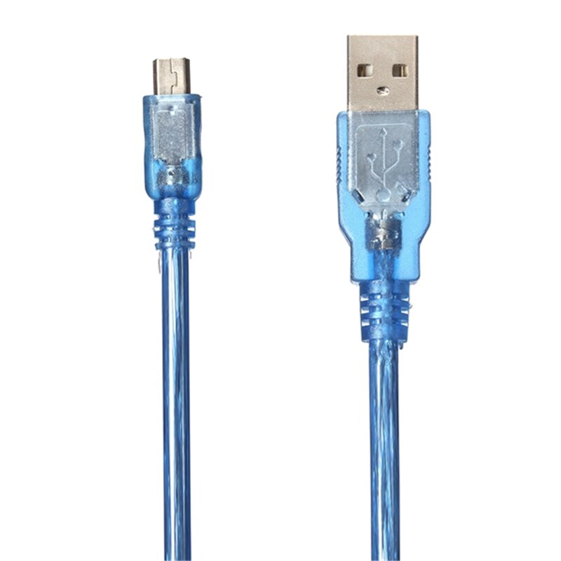 30CM Blue Male USB 2.0A To Mini Male USB B Powered Data Cable For Arduino Phone Lamp Accessory