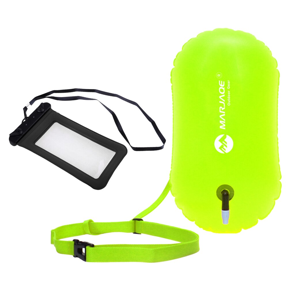 Safety Open Swim Buoy Tow Float Inflated Buoyance& Dry Phone Case Swim Safety Float Flotation Device Water Buoy Air Bag