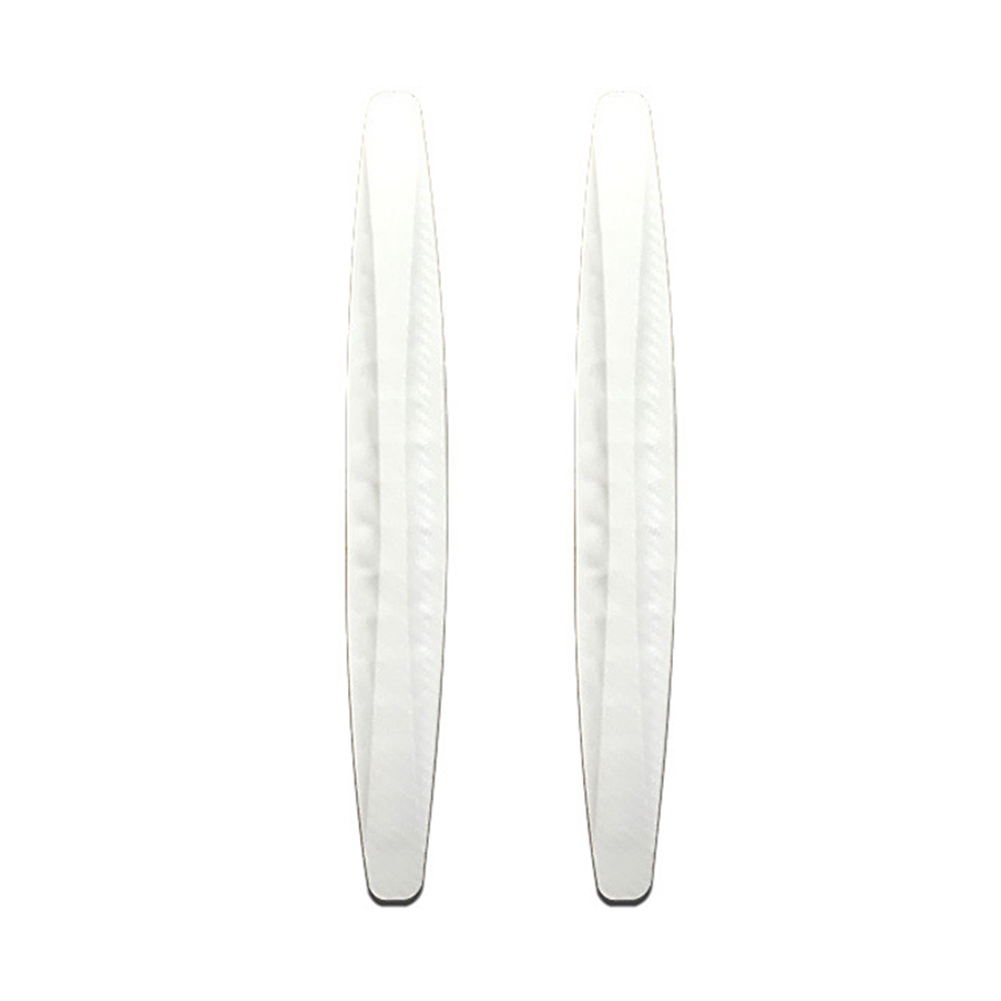 2Pcs Carbon Fiber Texture Car SUV Bumper Edge Guard Strip Anti-rub Protector: White