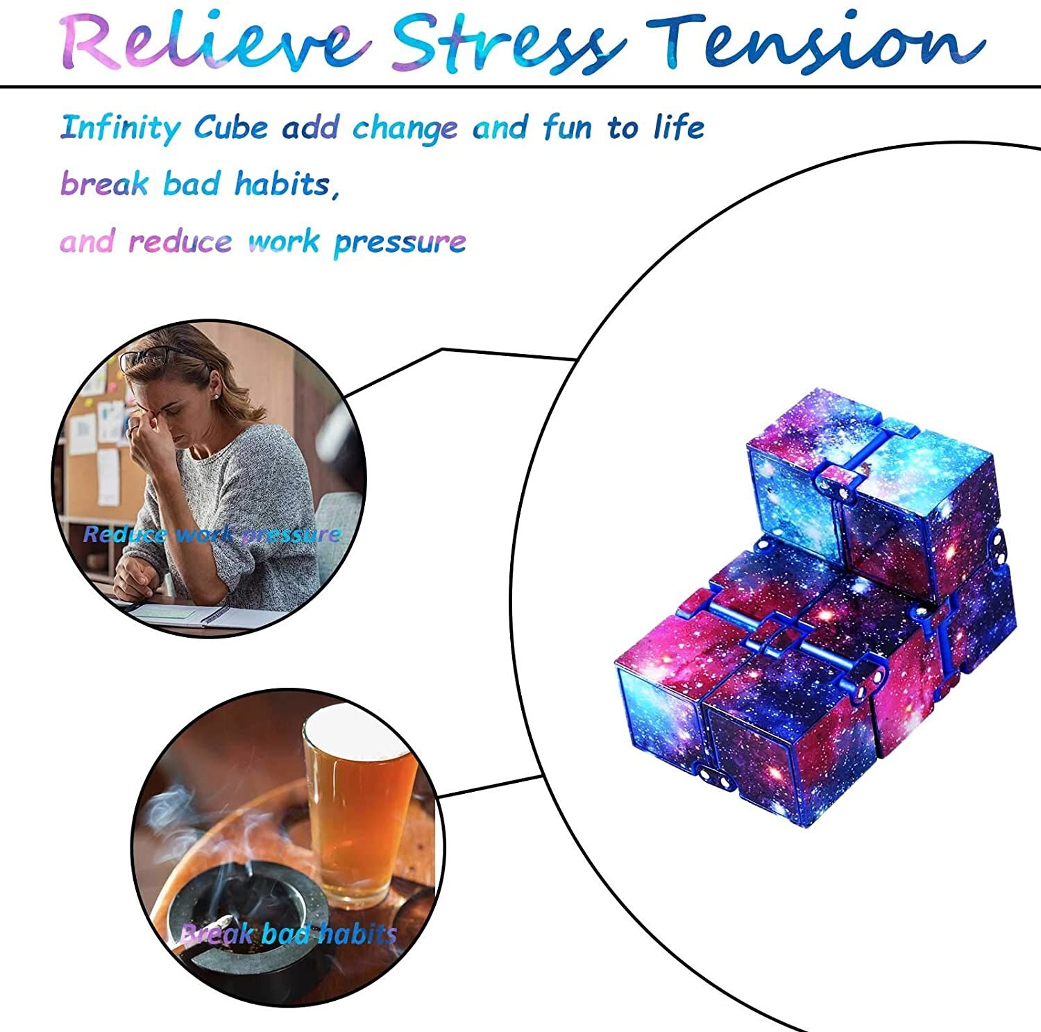 Metal Infinity Cube Toy Aluminium Deformation Magical Cube Toys chilren Stress Reliever for EDC Anxiety Reliever Autism Toys D14