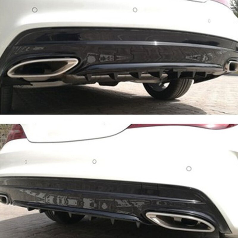 58.4x15.2Cm Style Universal Rear Bumper Lip Diffuser 5 Fin Gloss Black Abs Car Diffuser Fin Shark Style