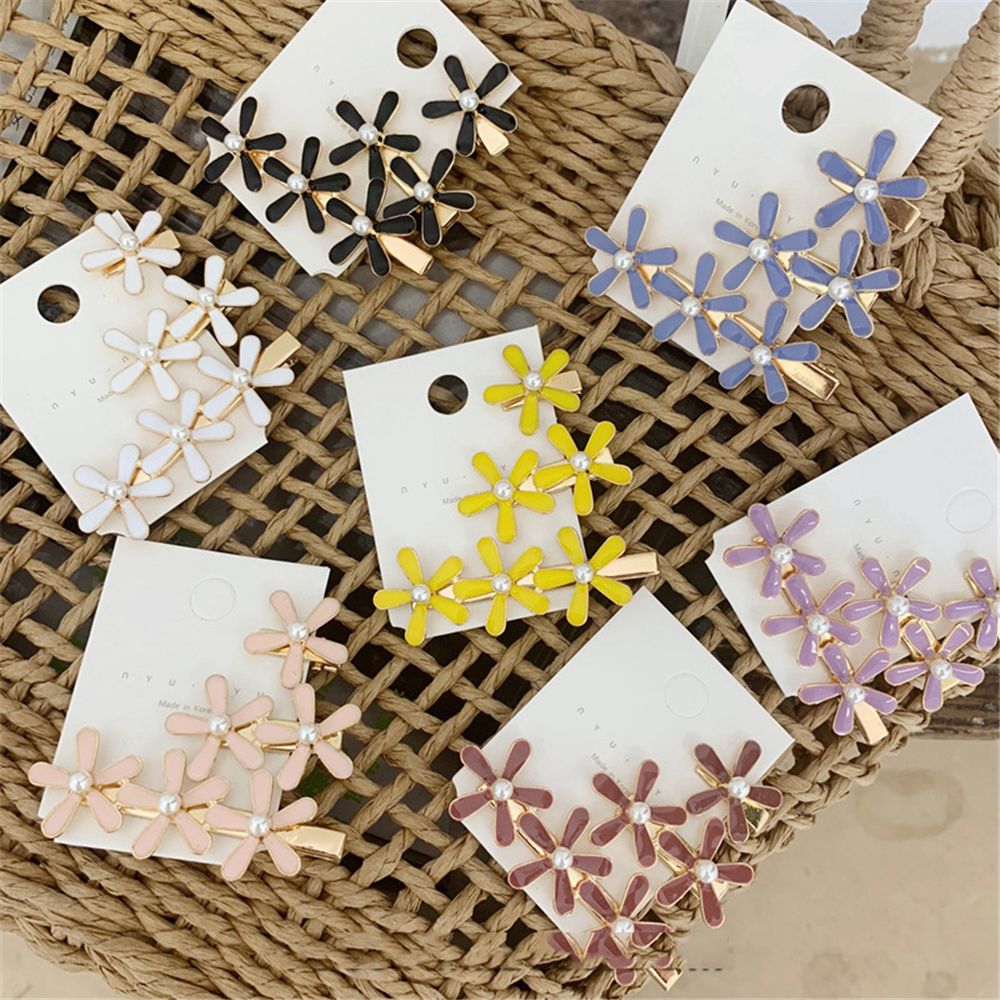 Fransk flicka pärla blomma metall hårklämma hårnål söt huvudbonad för kvinnor hårspännen hårspänne styling verktyg tillbehör