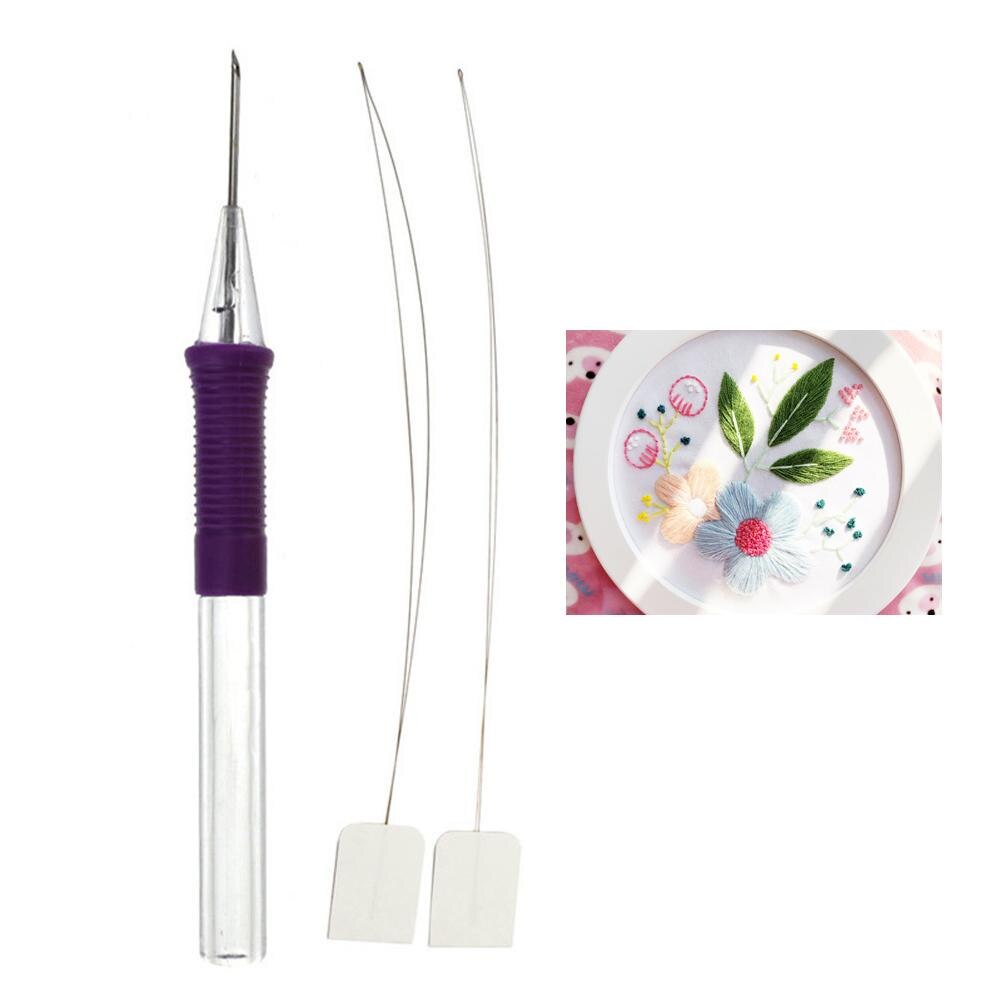 Crafts Magic Embroidery Pen Embroidery Needle Weaving Tool Fancy Home Decoration Sewing: Purple