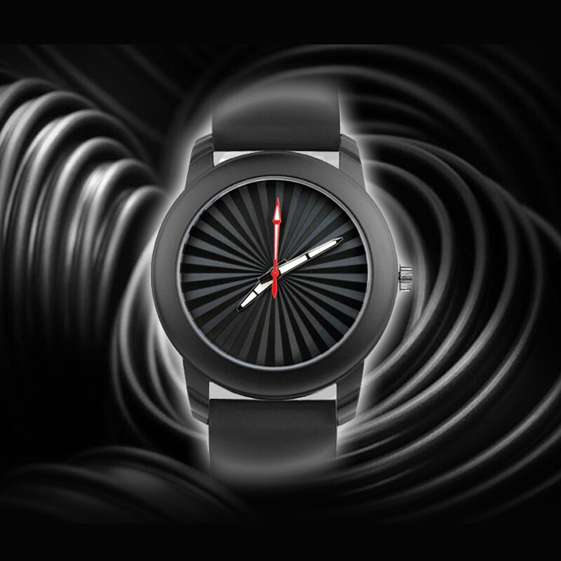 Enmex-stijl polshorloge gloden stereo zonnepatroon siliconen band lichtgevend kort quartzhorloge