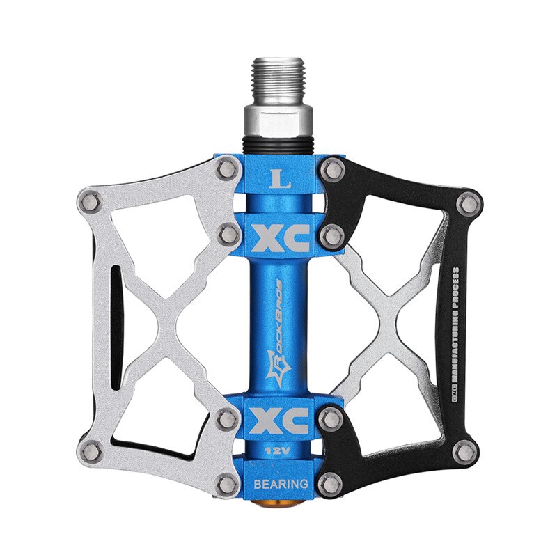 Rockbros cnc sykkel sykkel pedaler fjellpedal antiskli mtb flat pedal sykkel ridning ultralett pedal sykkel sykkel del: 12 mot sølv