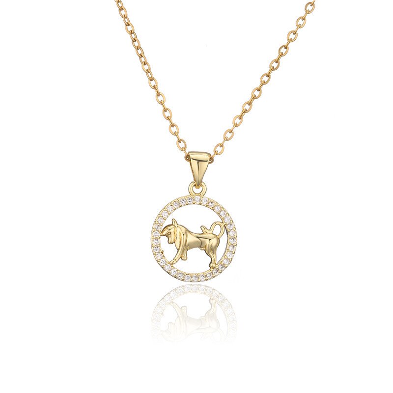 Trendsmax 12 Sterrenbeeld Sterrenbeelden Hangers Kettingen Voor Vrouwen Mannen 585 Rose Goud Mannelijke Sieraden Mode Verjaardagscadeautjes GPM16: 9