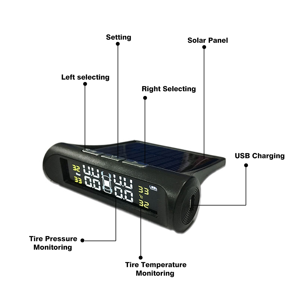 Tire Pressure Wireless Sensor Alarm Monitor System Internal External Tire Temperature Sensor Wireless Pressure Sensor