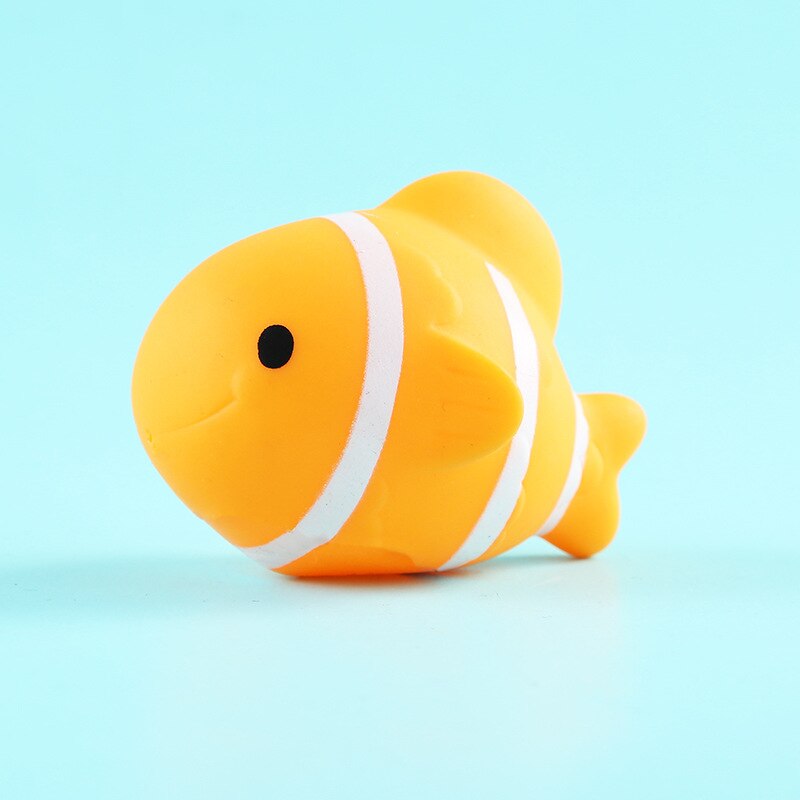 16 modelli giocattoli da bagno per bambini simpatici cartoni animati Mini animali gomma morbida spremere suono vasca da bagno gioco d&#39;acqua Set Baby Funny Shower Gift: Small Fish.