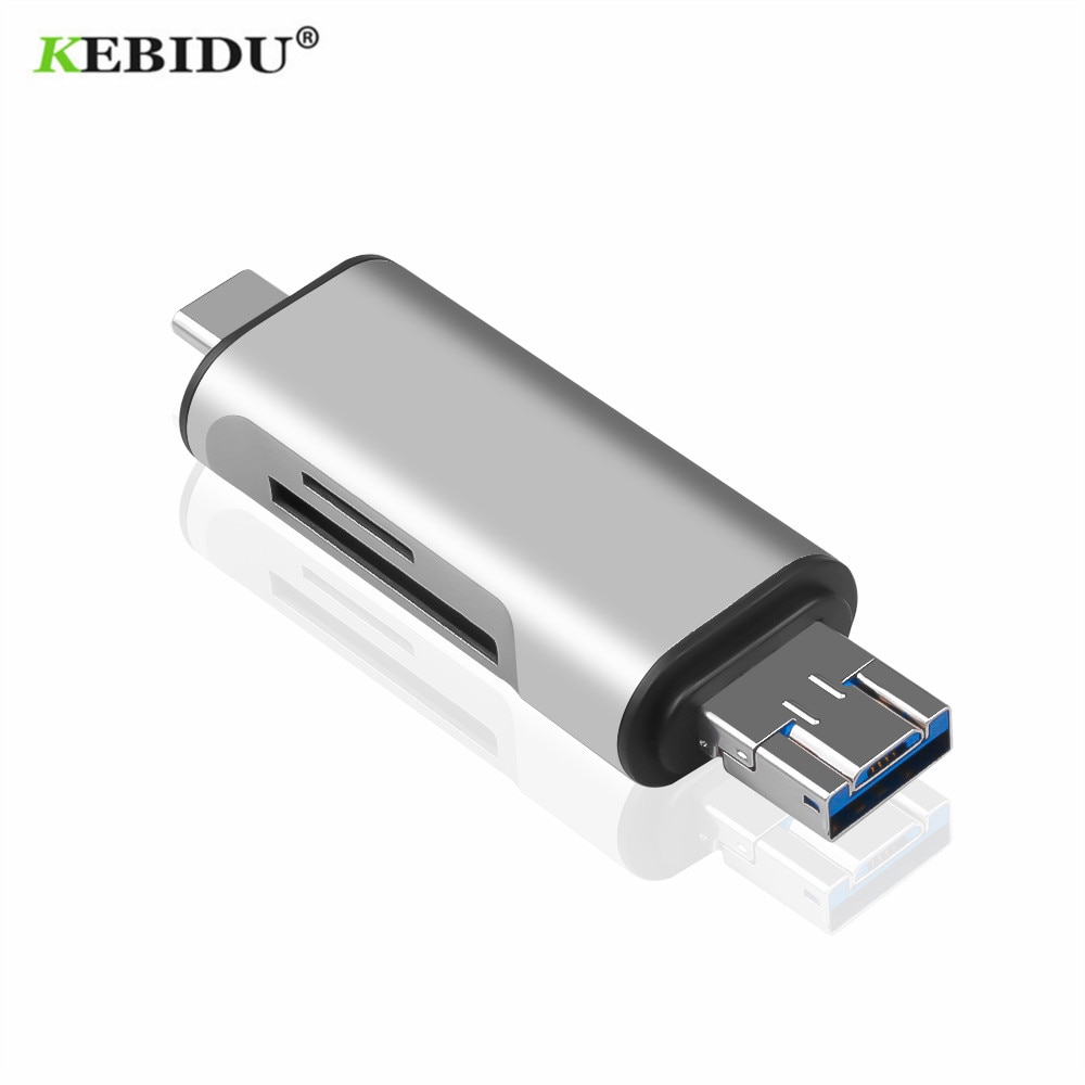 KEBIDU 5-in-1 USB 2.0 TF Geheugenkaartlezer Adapter Type C OTG Kaartlezer Met USB vrouwelijke Interface Voor PC Computer