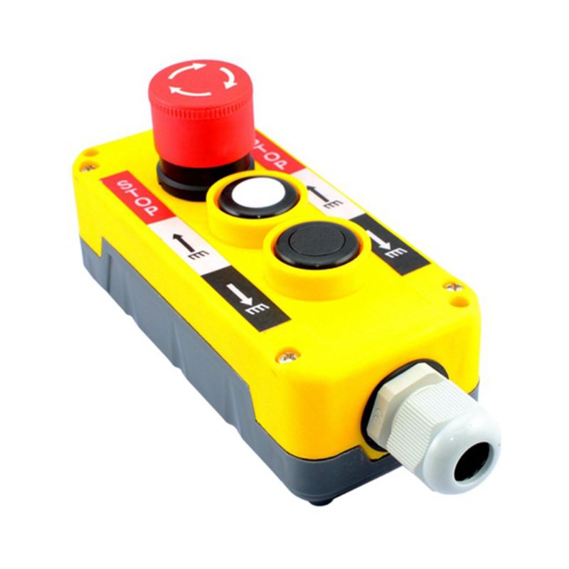 Waterproof Industrial Push Button Switch Emergency Stop for Electric Crane Hoist Pendant Control Station N0HB: Default Title