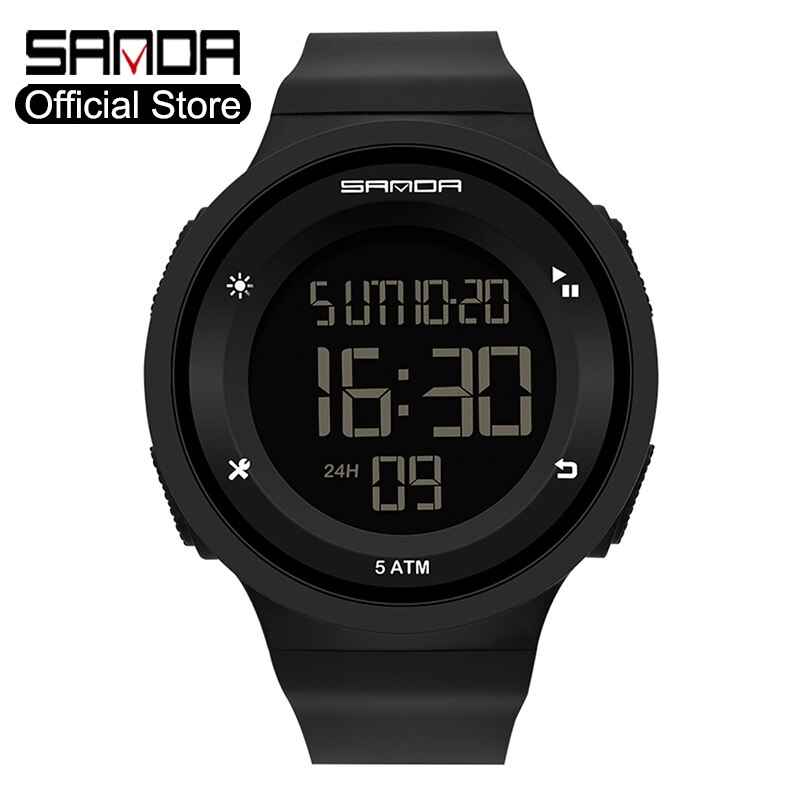 Digitale dameshorloges, jongens, meisjes, studenten, led siliconen horloge, roze, mooie digitale dameshorloges, alarm, vrouwelijke relogio: Zwart