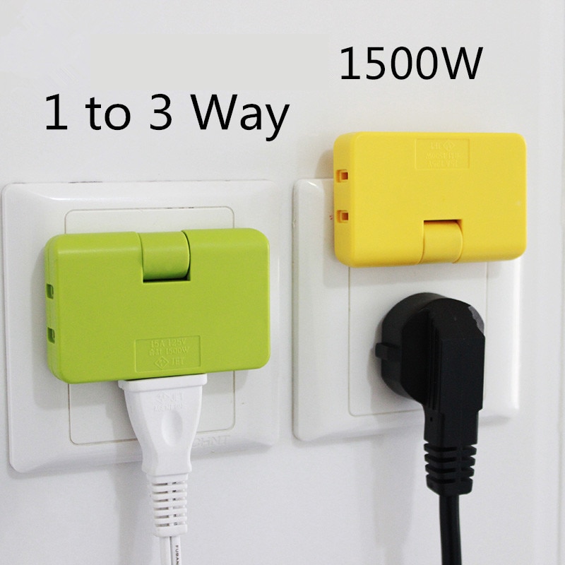 3 Outlet Grounded AC Power 2 Prong Swivel Light Wall Tap Adapter Tools Electrical Plugs For Phone Computer Camera