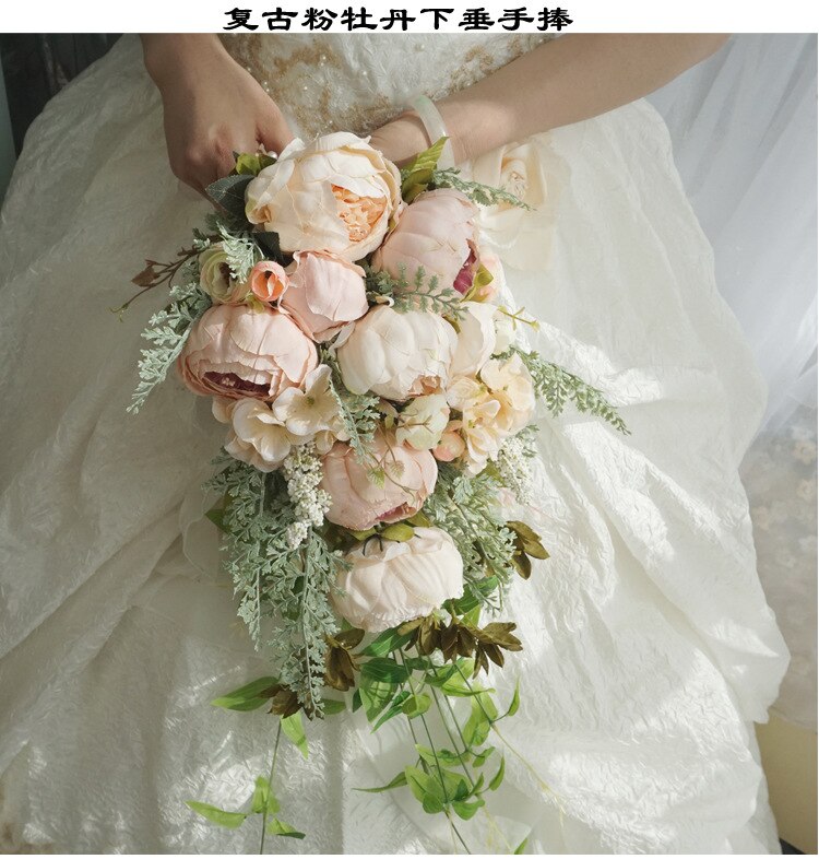 Bruid Boeket Bloemstuk Kunstbloemen Pioen Bruidsmeisje Boeket Zijde Kunstmatige Bloem Boeket