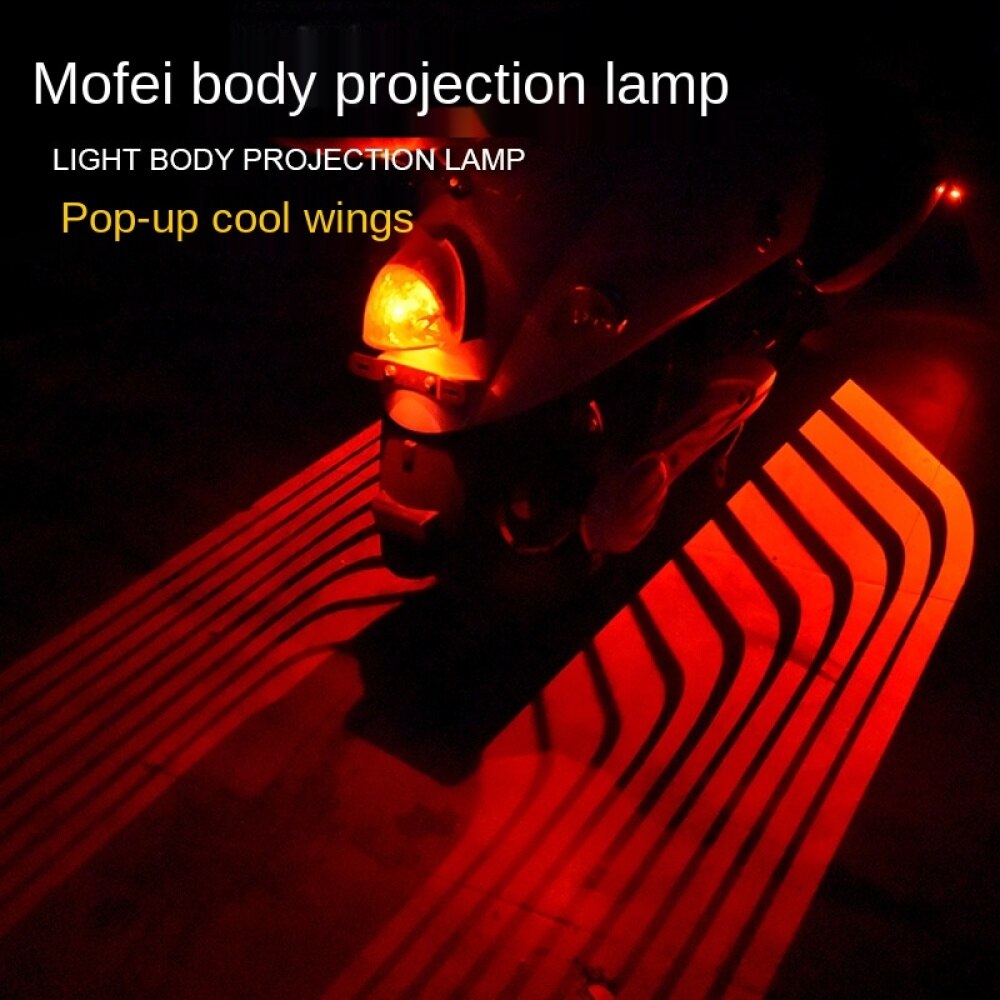 LED Projector Advertising Courtesy Lamp Applicable to Motorcycle Modified Chassis Lamp Wings Projection Lamp