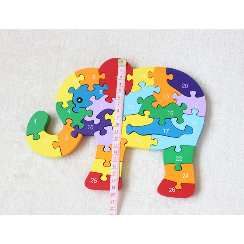 Jouets éducatifs en bois avec éléphant pour enfants, Puzzle 3d,