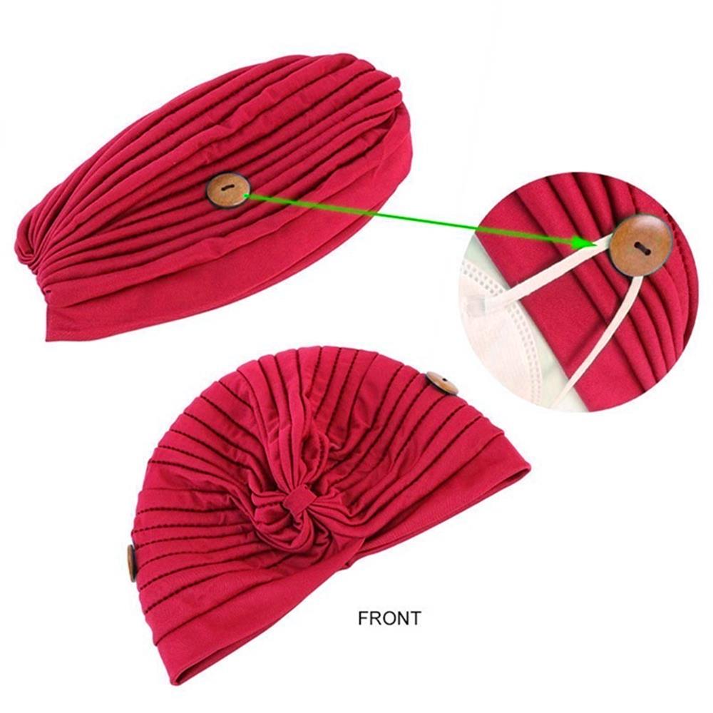 Mask Cap Women Knit Cap Beanies Mask Beanie Female Outdoor Hair Accessories Breathable Elastic Turban Knot Beanie
