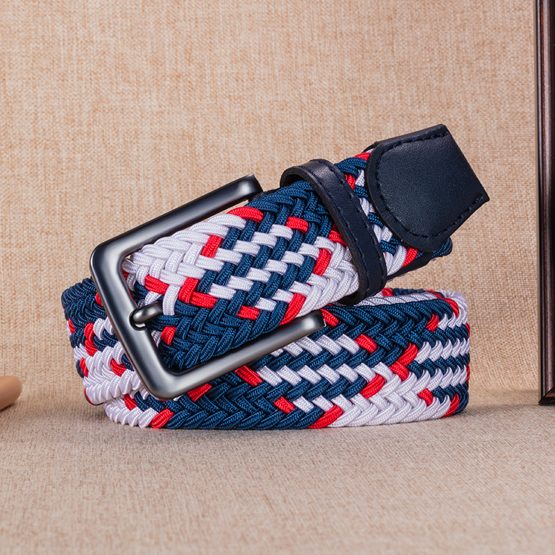Neue Männer Gürtel hochwertige Patchwork Farbe Leinwand Herren Gürtel unperforierte Legierung Nadel schnalle Männer Nylon Gürtel Sport Jeans Bels: Grau / 115 CM