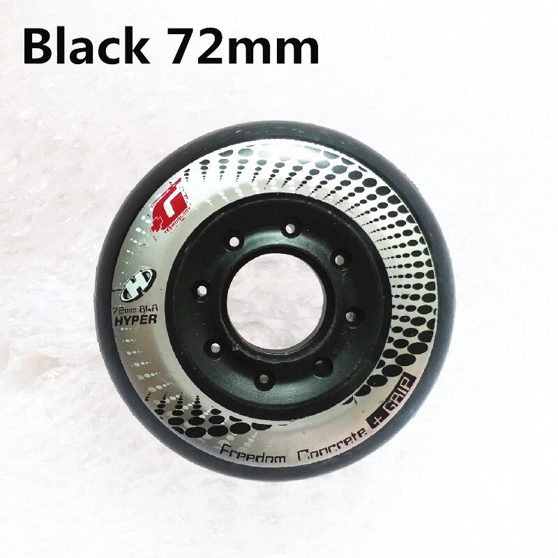 [72mm 76mm 80mm]Hyper +G Inline Skates Wheel 84A +Grip Freedom Concrete Roller Skating Rodas for SEBA High HV Carbon: Black 72mm