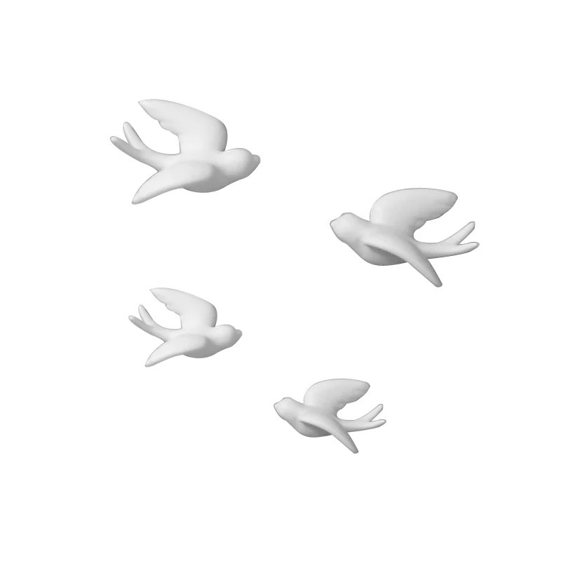 1pc 3d keramiska fåglar väggmålningar väggdekorationer hantverk hem ornament  d6