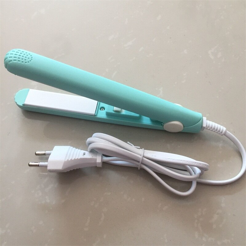 neue Berufs Haarglätter Mini Reise Keramik Richt Bügeleisen Blau Haar Flache Eisen Mit Freies EU Adapter