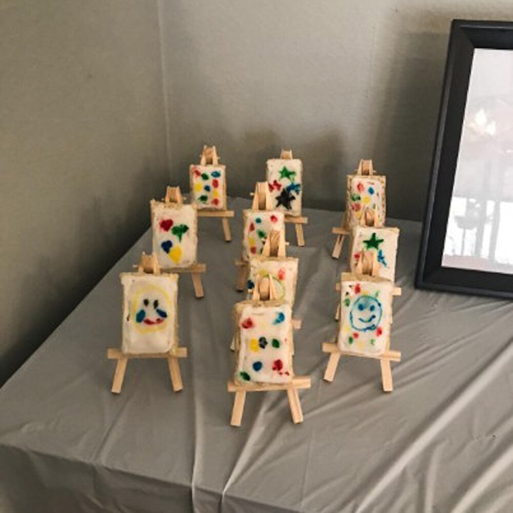 Mini Wooden Easel Small Wood Display Stand for Artist Painting, Business Card, Displaying Photos, Decorative Plates and More