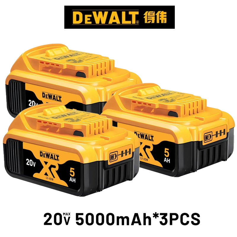 100%  stk . originale dewalt 18v batterier, , 2ah 5ah 6ah genopladelige lithium-ion batterier, dewalt dcb 200 udskiftningsbatteri til elværktøj