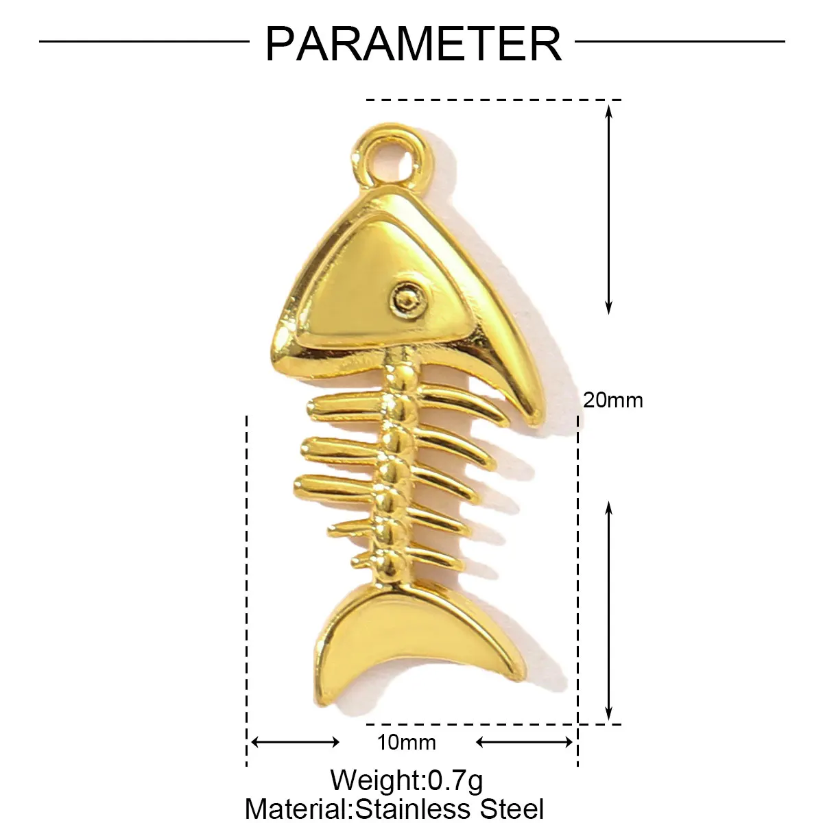 3 teile/los Edelstahl Fisch Knochen Meerjungfrau Schwanz Armbinde DIY Charme Frauen Hülse Krabben Conch Halskette Anhänger Herz Liebe Schmuck: Platin plattiert
