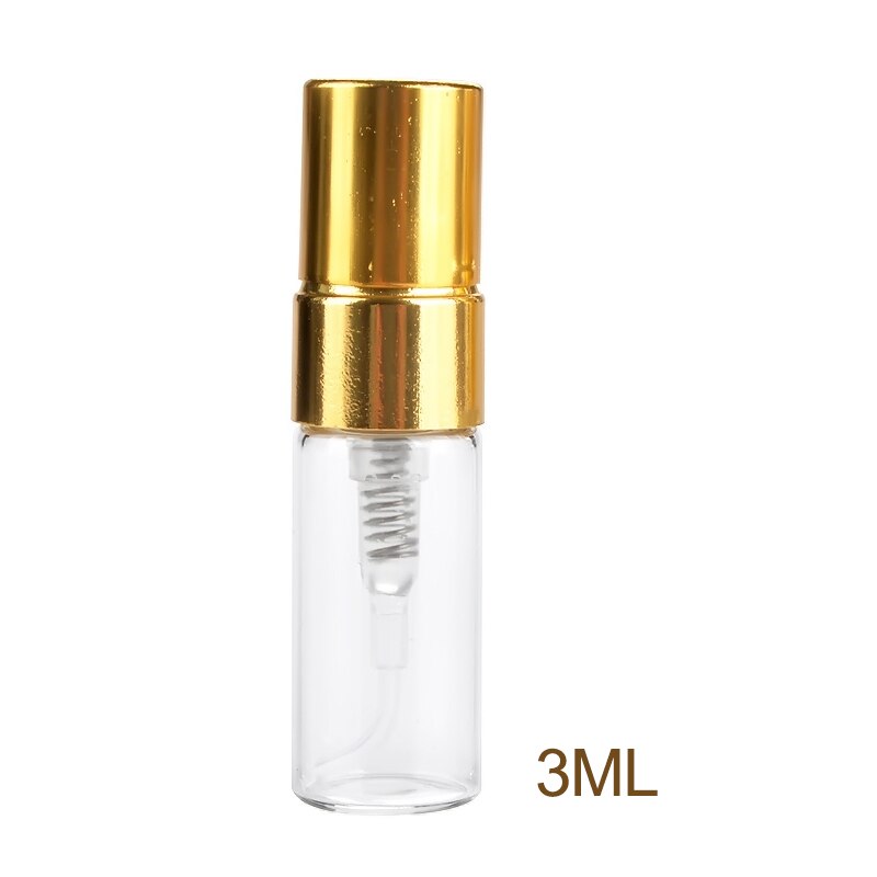100pcs/lot 3ml Travel Portable Glass Perfume Bottle Mini Empty Transparent Glass Refillable Perfume Atomizer Bottle Container