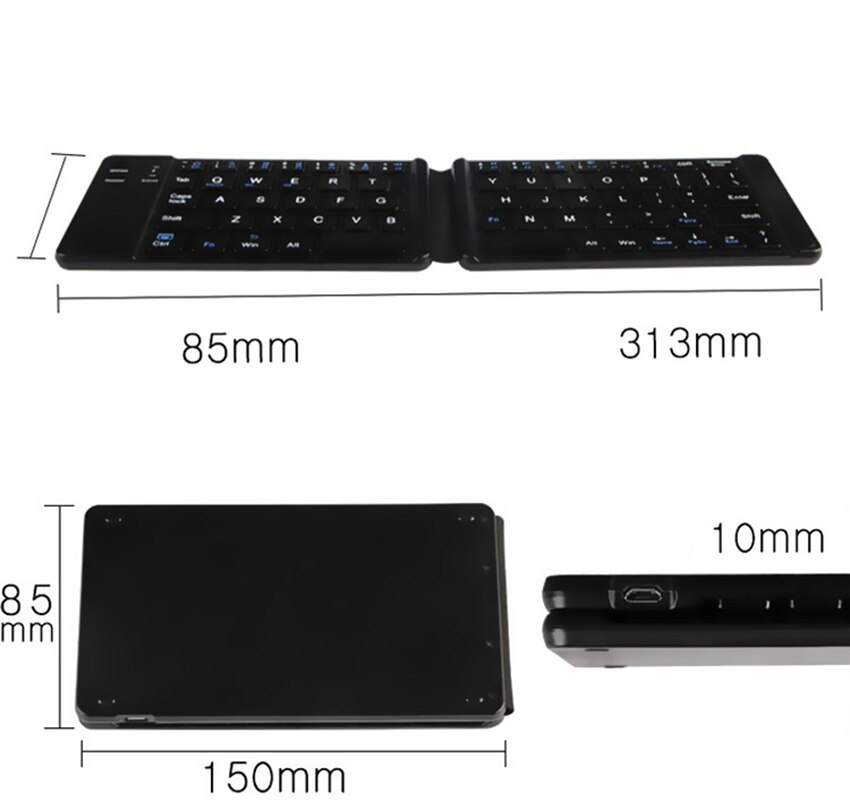 Bluetooth-compatible Keyboard - Portable Wireless Keyboard, Rechargeable Full Size Ultra Slim Folding Keyboard for Tablet Phone