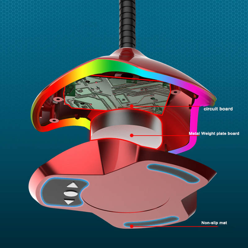 SOVAWIN, micrófono de USB de Gaming para PC, portátil, condensador omnidireccional, micrófonos con cable, luz colorida