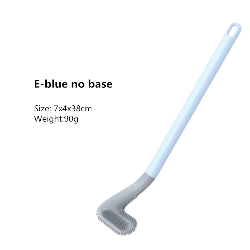 Siliconen Wc Borstel Voor Wc Accessoires Lensbare Toiletborstel Muur Gemonteerde Cleaning Tools Home Badkamer Accessoires Sets: E-blue no base