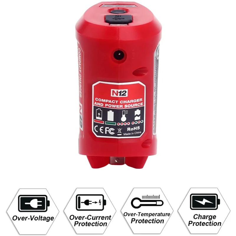 N-12 Oplader Converter Usb Power Oplaadadapter Voor Milwaukee 48-59-1201 M-12 Li-Ion Batterij Adapter Mobiele Telefoon Power Sup